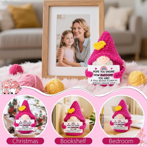 Christmas Gnomes Gifts for Women - Crochet Emotional Support & Inspirational - Picture 3 of 7